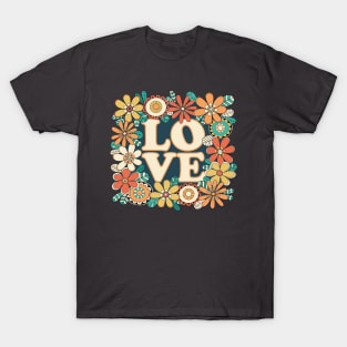 Love Floral Doodle Illustration T-Shirt